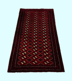 قالیچه دستبافت 1متری ترکمن طرح قابی رنگ طبیعی کد 0900053