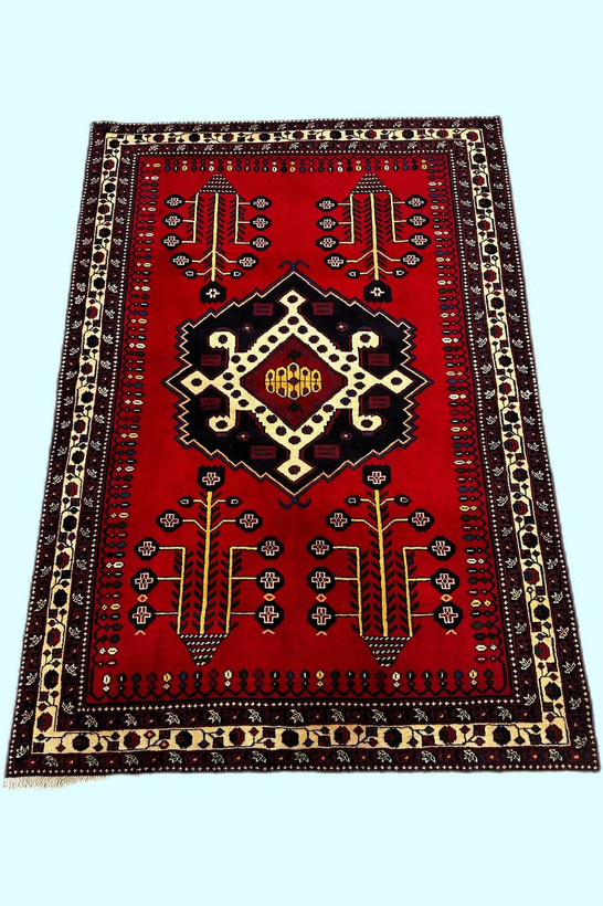 فرش دستباف 3.15متری تمام پشم طرح ترنج سیرجان رنگ طبیعی کد 0600042