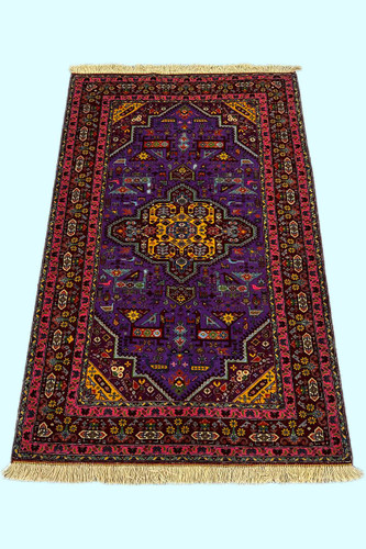 فرش دستباف 3.5متری تمام پشم طرح لچ و ترنج عشایری خراسان کد 0600110