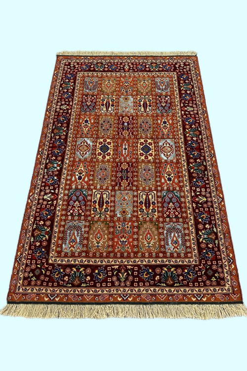 گلیم فرش دستبافت 3.3متری برجسته طرح درختی بافت خراسان کد 0700470