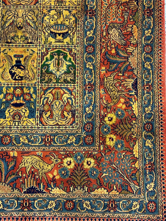 فرش دستباف 6متری تمام کرک طرح مهر سلطان بافت خراسان کد 050036