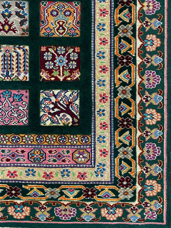 گلیم فرش دستبافت 2.5متری برجسته طرح قابی بافت خراسان کد 0700470