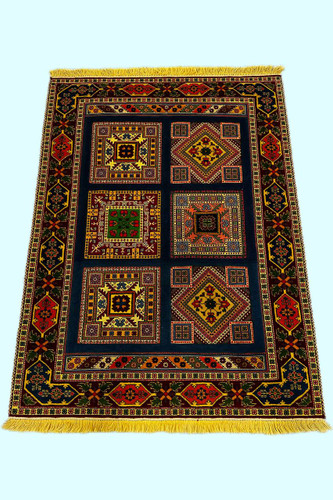 گلیم فرش دستبافت 2.5متری برجسته طرح قابی بافت خراسان کد 0700452