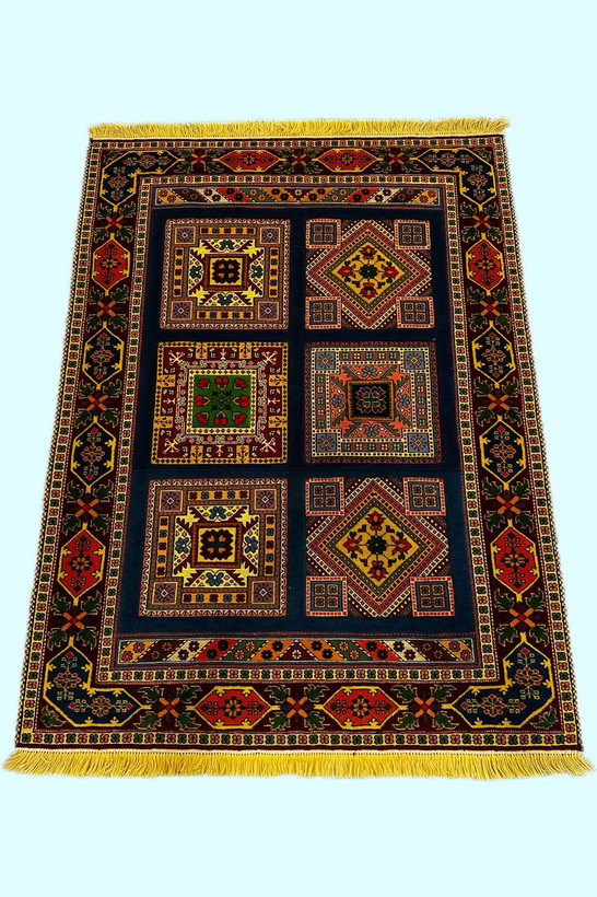 گلیم فرش دستبافت 2.5متری برجسته طرح قابی بافت خراسان کد 0700452