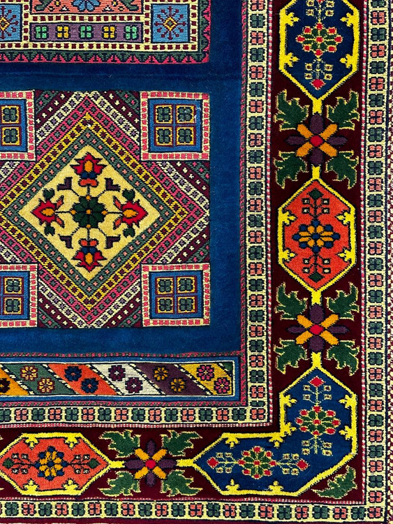 گلیم فرش دستبافت 2.5متری برجسته طرح قابی بافت خراسان کد 0700452