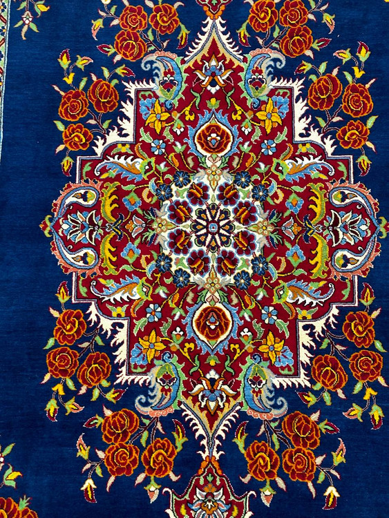 فرش دستباف 6متری تمام پشم طرح هزار گل رنگ طبیعی کد 0500127