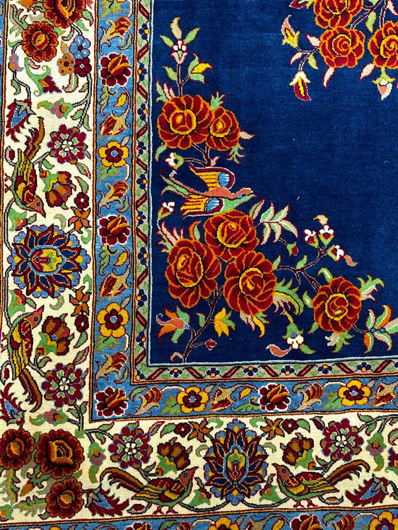 فرش دستباف 6متری تمام پشم طرح هزار گل رنگ طبیعی کد 0500127