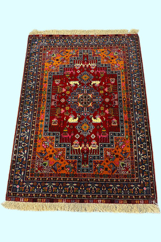 فرش دستباف 2.3متری ساربان تمام پشم طرح لچ وترنج کد 0700404