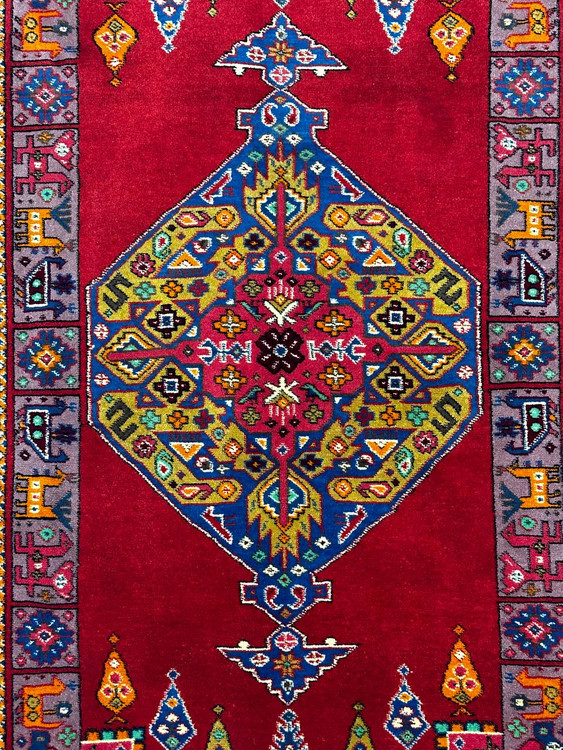 قالیچه 2متری تمام پشم طرح لچ و ترنج رنگ گیاهی کد 07004144