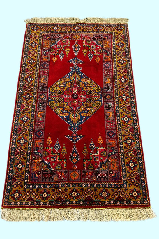 قالیچه 2متری تمام پشم طرح لچ و ترنج رنگ گیاهی کد 07004144