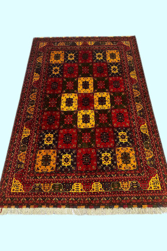 فرش دستباف 6متری تمام پشم خراسان طرح قابی رنگ طبیعی کد 1067