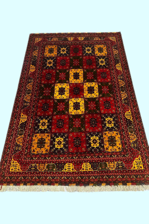 فرش دستباف 6متری تمام پشم خراسان طرح قابی رنگ طبیعی کد 1067