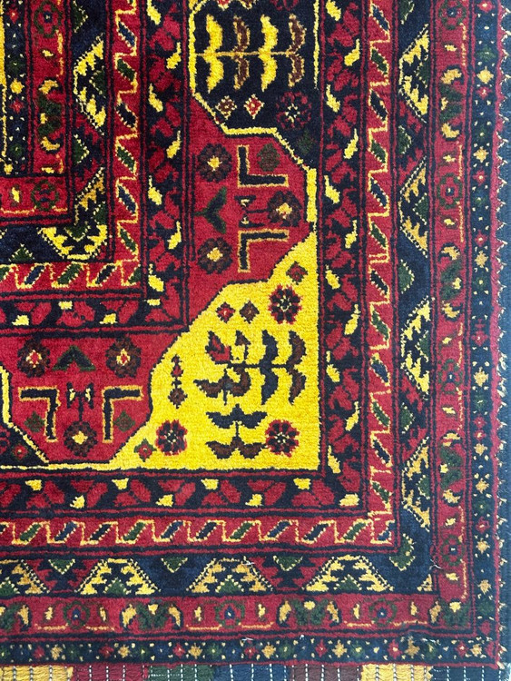 فرش دستباف 6متری تمام پشم خراسان طرح قابی رنگ طبیعی کد 1067