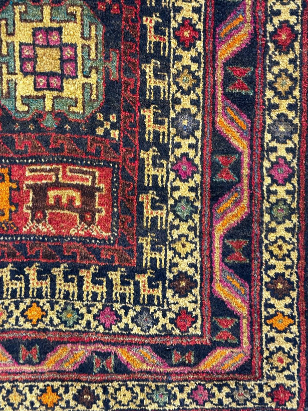 فرش دستباف کناره 2.5متری تمام پشم طلاشور کهنه اطیغه کد 0700139