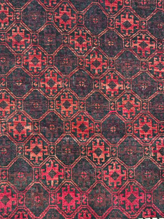 قالیچه دستباف 3متری تمام پشم طرح معروف علی میرزایی حاشیه نرگسی بلوچ رنگ طبیعی انتیک کد 0700438