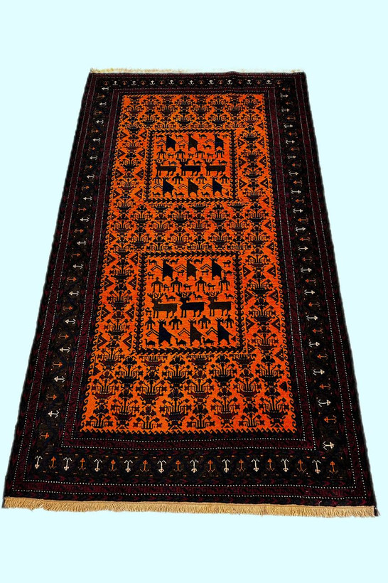 فرش دستباف 2.5متری بلوچ بافت اطیغه رنگ طبیعی کد 0700447