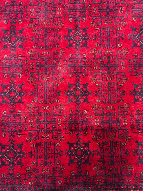 قالیچه دستباف 3متری تمام کرک درجه یک 45رج طرح بخارایی رنگ طبیعی کد 0600089