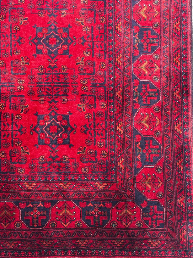 قالیچه دستباف 3متری تمام کرک درجه یک 45رج طرح بخارایی رنگ طبیعی کد 0600089