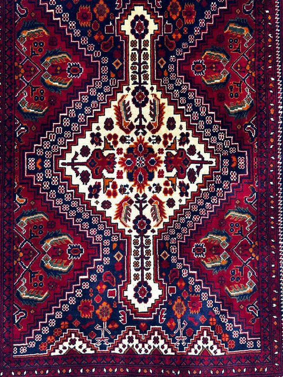 فرش 1.5متری تمام کرک درجه یک 45 رج رنگ طبیعی کد 0800013