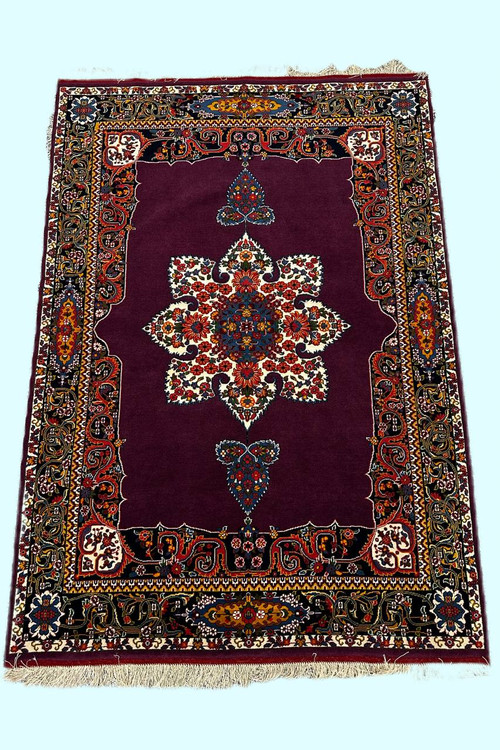 فرش 2.8متری تمام پشم درجه یک نقش ترنج بختیاری رنگ طبیعی کد 0700084