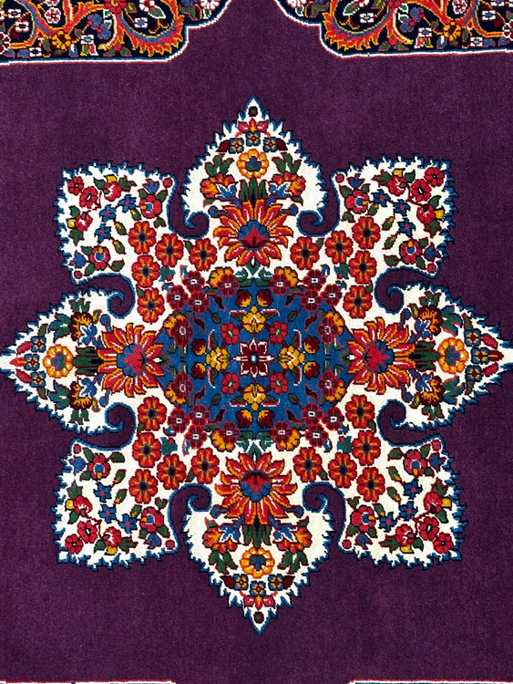 فرش 2.8متری تمام پشم درجه یک نقش ترنج بختیاری رنگ طبیعی کد 0700084