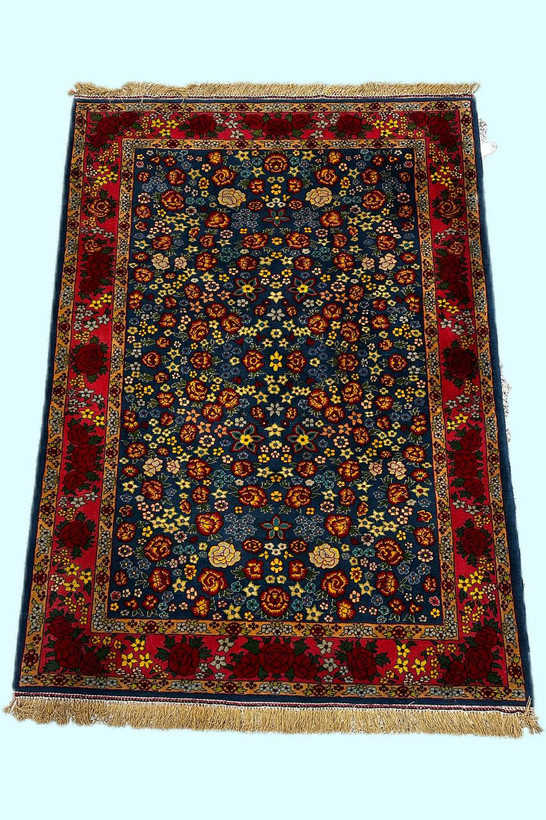 فرش 2.8متری تمام پشم درجه یک نقش هزار گل رنگ طبیعی کد 0700064