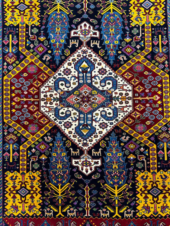 فرش دستباف 3متری تمام پشم عشایری قشقایی رنگ طبیعی کد 0700066