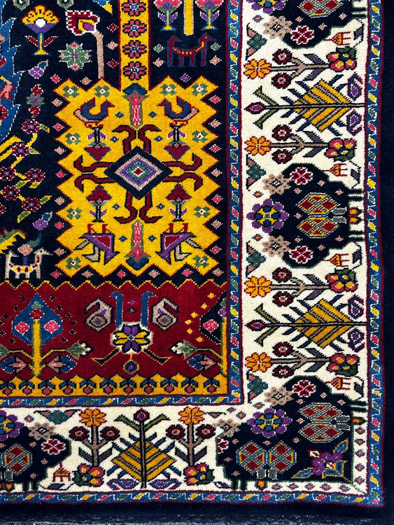 فرش دستباف 3متری تمام پشم عشایری قشقایی رنگ طبیعی کد 0700066