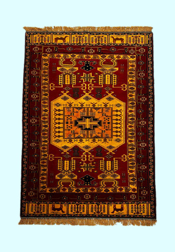 فرش دستباف 2.3متری چله ابریشم نقش پاینده بافت خراسان رنگ طبیعی کد070490