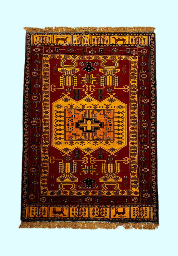 فرش دستباف 2.3متری چله ابریشم نقش پاینده بافت خراسان رنگ طبیعی کد070490