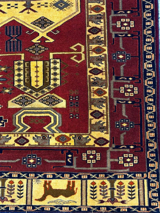 فرش دستباف 2.3متری چله ابریشم نقش پاینده بافت خراسان رنگ طبیعی کد070490