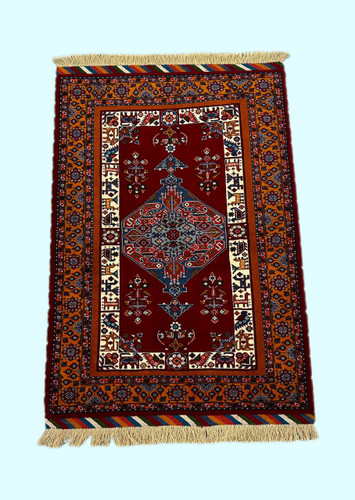 فرش دستباف 2.4 متری تمام پشم نقش لچ و ترنچ بافت خراسان رنگ طبیعی کد 0700329