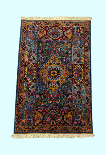 فرش دستباف 2.2متری تمام پشم نقش ترنجی بافت خراسان رنگ طبیعی کد 0700384