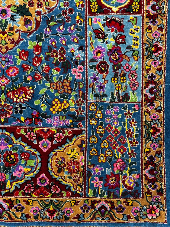 فرش دستباف 2.2متری تمام پشم نقش ترنجی بافت خراسان رنگ طبیعی کد 0700384