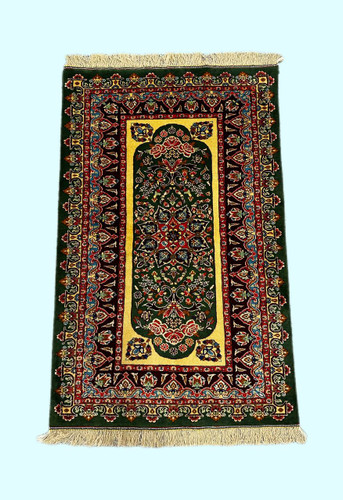 فرش دستباف 2 متری تمام پشم نقش ترنجی رنگ طبیعی کد 0700358