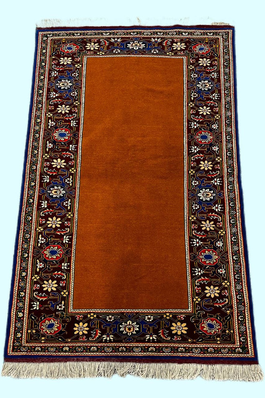 فرش دستباف 2.5 متری کف ساده تمام پشم بافت خراسان رنگ طبیعی کد 0700006