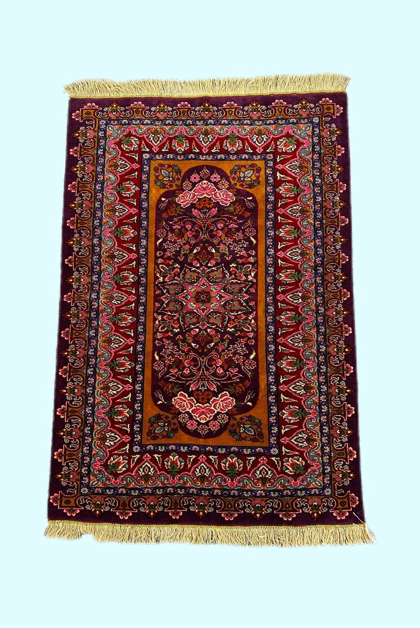 فرش دستباف 2متری تمام پشم نقش ترنجی بافت خراسان کد 0700358