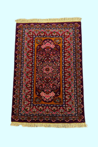 فرش دستباف 2متری تمام پشم نقش ترنجی بافت خراسان کد 0700358