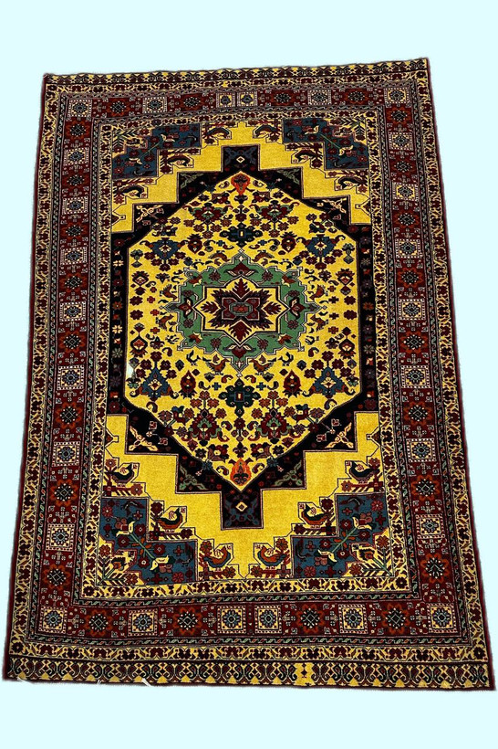 فرش دستباف 3متری تمام پشم نقش ترنجی بافت خراسان رنگ طبیعی کد 0700345