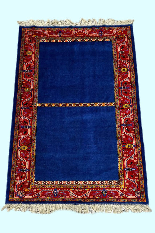 فرش دستباف 3متری کف ساده تمام پشم گل ابریشم بافت خراسان رنگ طبیعی کد 0700001