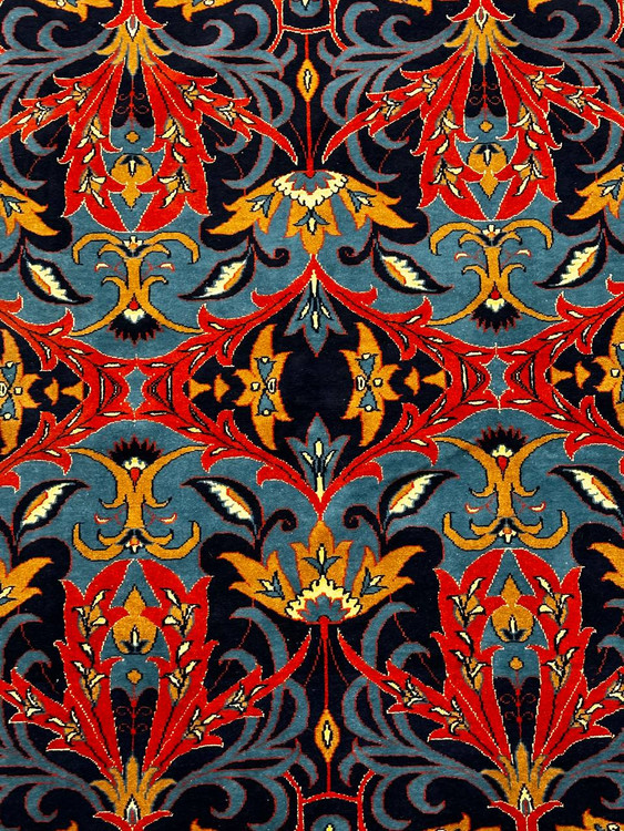 فرش دستباف 2.5متری چله ابریشم نقش محرمات رنگ طبیعی کد 0700098