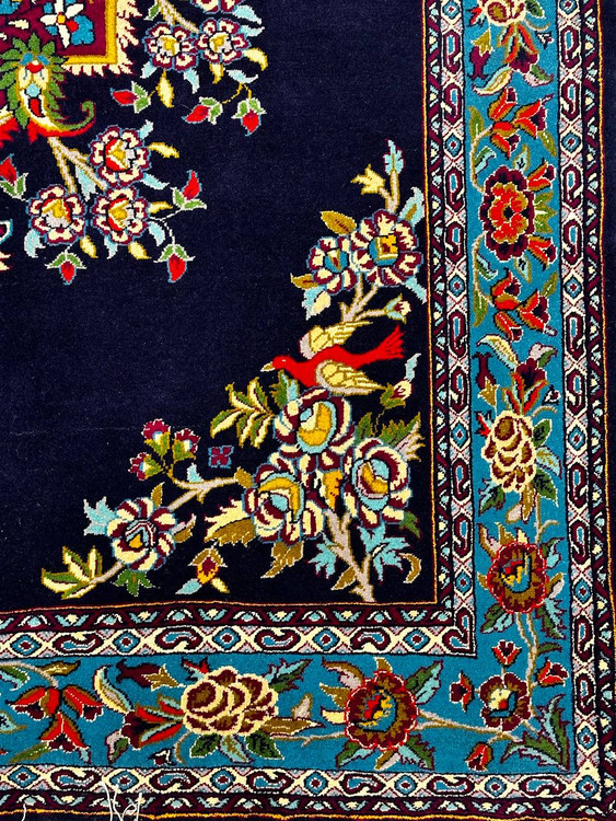 فرش دستباف 3متری تمام پشم چله و گل ابریشم نقش ترنجی کد 0700104