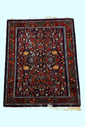 فرش دستباف 3متری تمام پشم چله و گل ابریشم نقش ترنجی کد 0700104