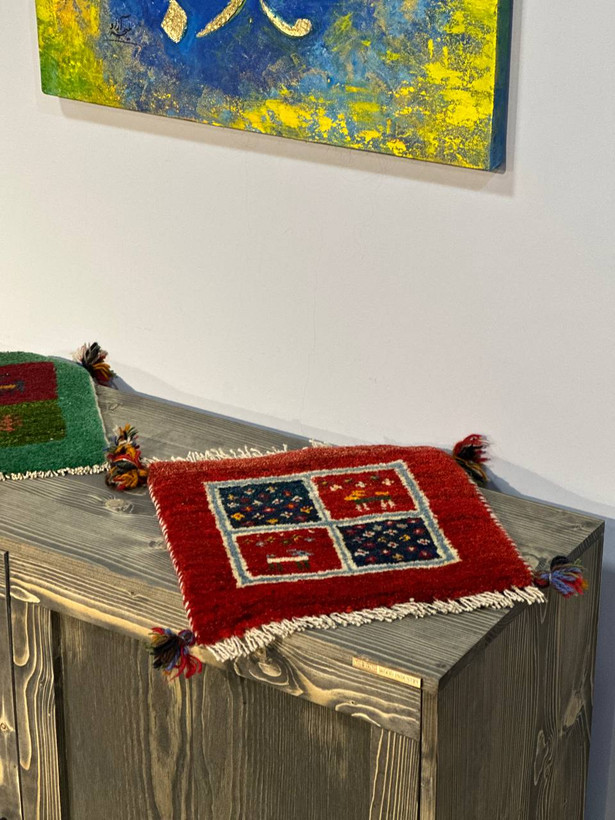 گبه دستباف عشایری تمام پشم رنگ گیاهی بافت خراسان