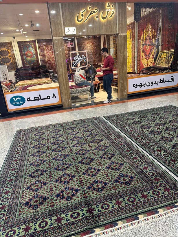 فرش دستبافت 6متری تمام کرک نقش ترنجی رنگ گیاهی 45 رج کد 0500261