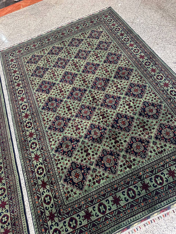فرش دستبافت 6متری تمام کرک نقش ترنجی رنگ گیاهی 45 رج کد 0500261