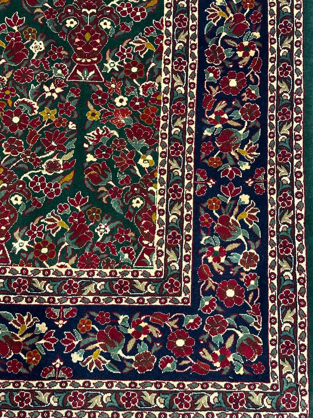 فرش دستبافت 6متری تمام پشم گل ابریشم نقش قشقایی هزارگل کد 0500250