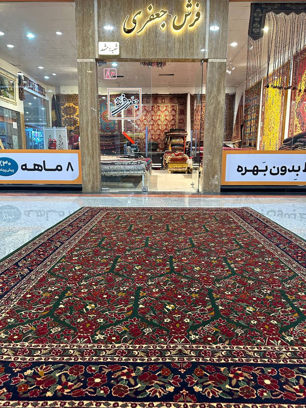 فرش دستبافت 6متری تمام پشم گل ابریشم نقش قشقایی هزارگل کد 0500250