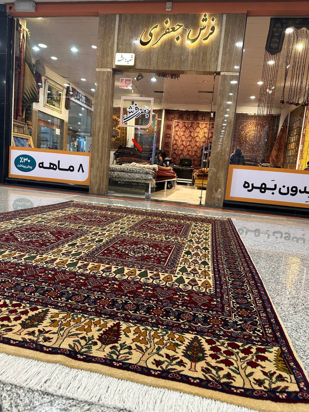 فرش دستبافت 6متری نقش قابی عشایر قشقایی 50رج رنگ گیاهی کد 0500248