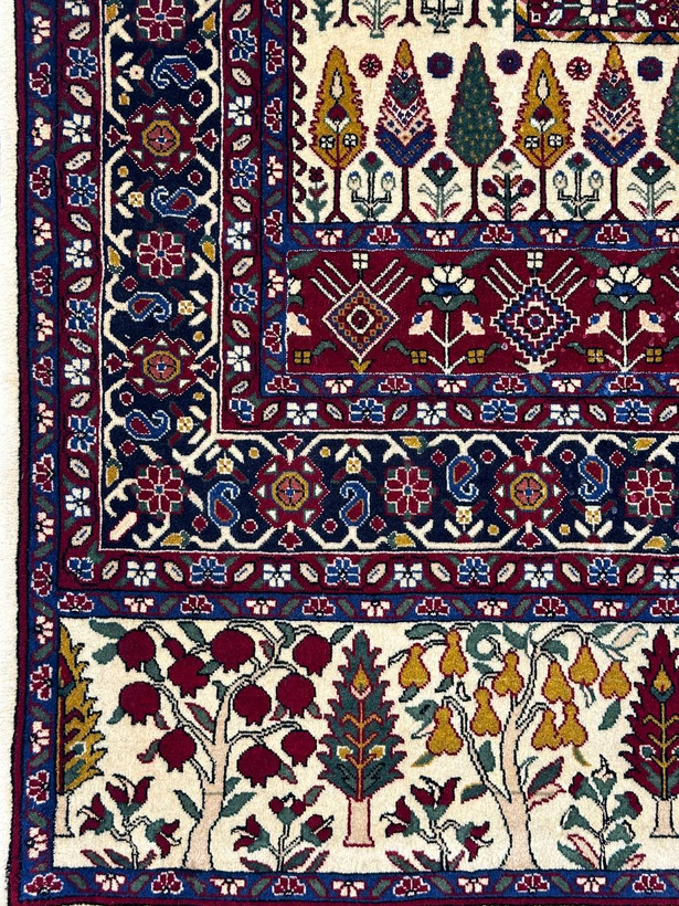 فرش دستبافت 6متری نقش قابی عشایر قشقایی 50رج رنگ گیاهی کد 0500248